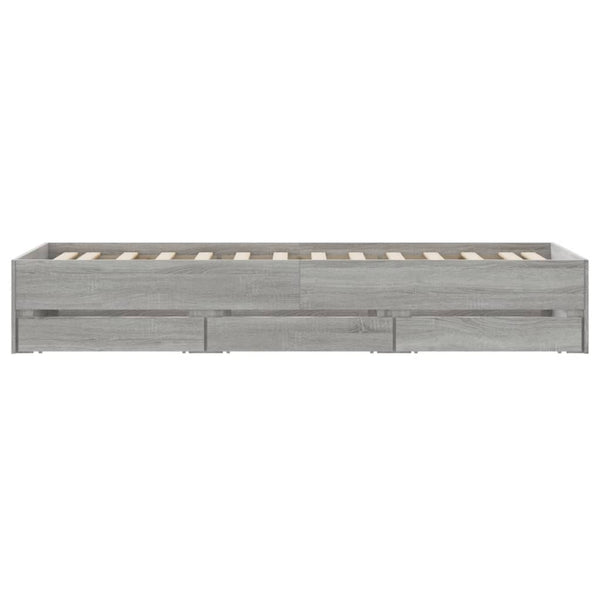 Bettgestell Reo 100x200 cm (Holz) mit Schubladen, grau