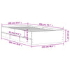 Bettgestell Reo 100x200 cm (Holz) mit Schubladen, grau