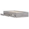 Graues Bettgestell mit Schubladen Reo 90x200cm (Holz)