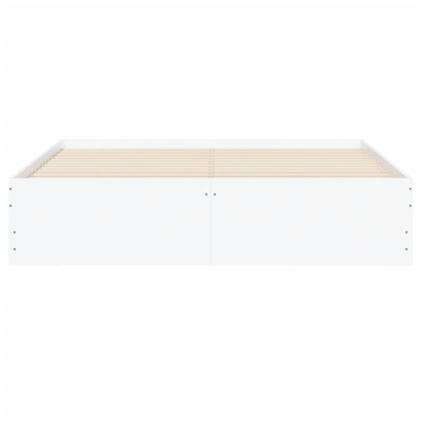Valkoinen sängynrunko laatikoilla Reo 140x190cm (puinen)
