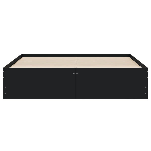 Schwarzes Bettgestell mit Schubladen Reo 140x190cm (Holz)