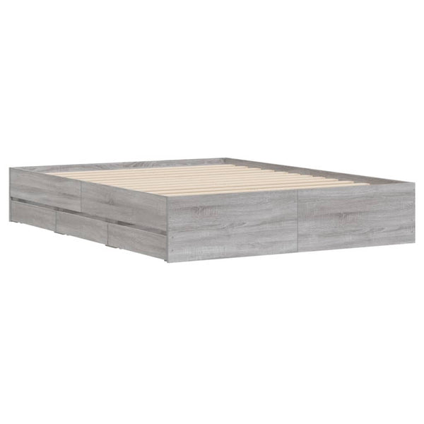 Graues Bettgestell mit Schubladen Reo 140x190cm (Holz)