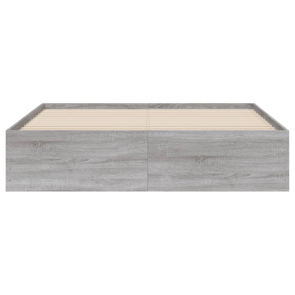 Graues Bettgestell mit Schubladen Reo 140x190cm (Holz)