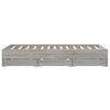 Graues Bettgestell mit Schubladen Reo 140x190cm (Holz)