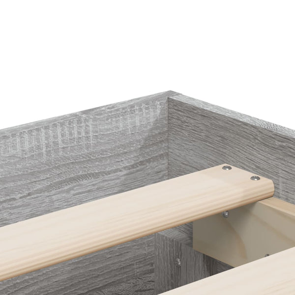 Graues Bettgestell mit Schubladen Reo 140x190cm (Holz)