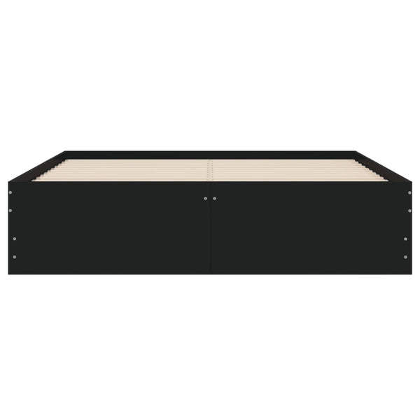 Schwarzes Bettgestell mit Schubladen Reo 135x190cm (Holz)