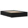 Schwarzes Bettgestell mit Schubladen Reo 135x190cm (Holz)