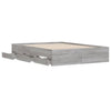 Graues Bettgestell mit Schubladen Reo 135x190cm (Holz)