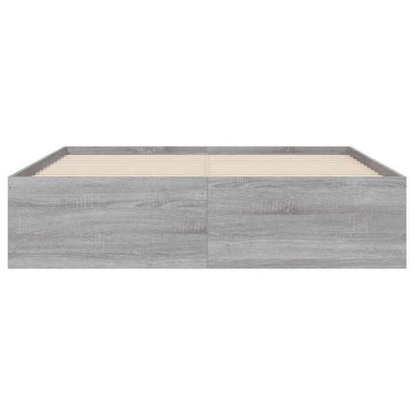 Graues Bettgestell mit Schubladen Reo 135x190cm (Holz)
