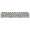 Graues Bettgestell mit Schubladen Reo 135x190cm (Holz)