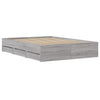 Graues Bettgestell mit Schubladen Reo 135x190cm (Holz)