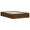 Bettgestell Reo 135x190cm aus brauner Eiche mit Schubladen (Holz)