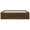 Bettgestell Reo 135x190cm aus brauner Eiche mit Schubladen (Holz)