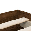Bettgestell Reo 135x190cm aus brauner Eiche mit Schubladen (Holz)