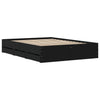 Schwarzes Bettgestell mit Schubladen Reo 120x190cm (Holz)