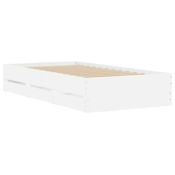 Bettgestell Reo 90x190cm mit Schubladen, weiß (Holz)