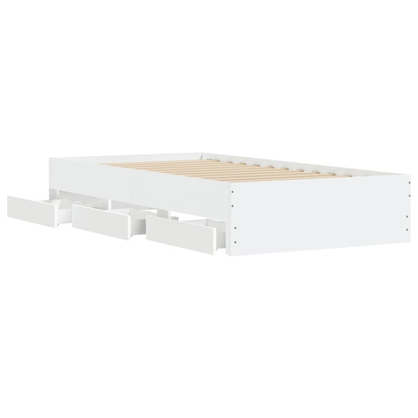Bettgestell Reo 90x190cm mit Schubladen, weiß (Holz)