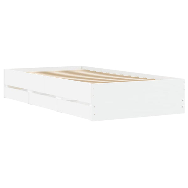 Bettgestell Reo 90x190cm mit Schubladen, weiß (Holz)