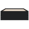Schwarzes Bettgestell mit Schubladen Reo 90x190cm (Holz)