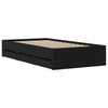 Schwarzes Bettgestell mit Schubladen Reo 90x190cm (Holz)