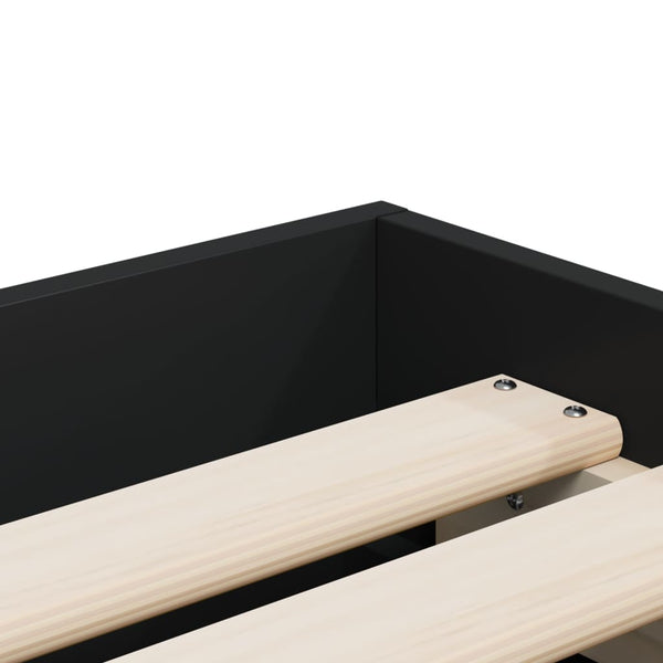 Schwarzes Bettgestell mit Schubladen Reo 90x190cm (Holz)