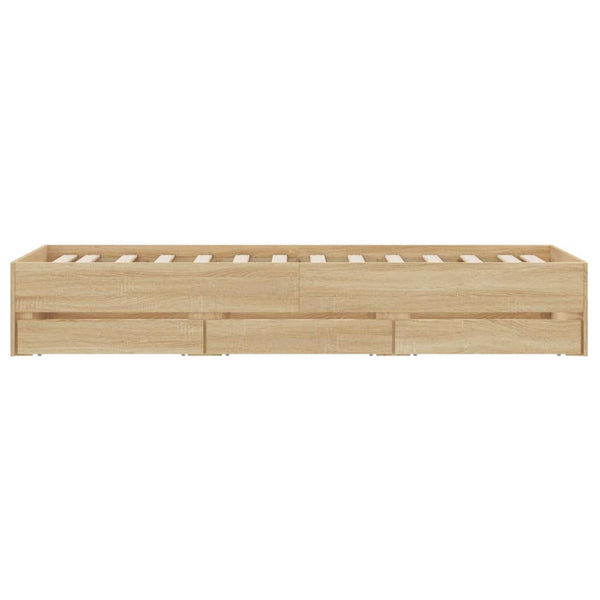 Sonoma-Eiche Bettrahmen mit Schubladen Reo 90x190cm (Holz)