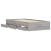 Graues Bettgestell mit Schubladen Reo 90x190cm (Holz)