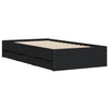 Schwarzes Bettgestell mit Schubladen Reo 75x190cm (Holz)