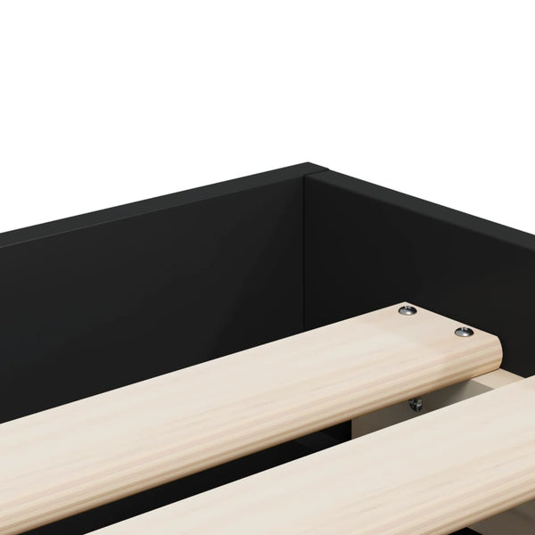Schwarzes Bettgestell mit Schubladen Reo 75x190cm (Holz)
