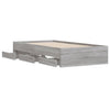 Bettrahmen Reo 75x190cm mit Schubladen, Grau (Holz)