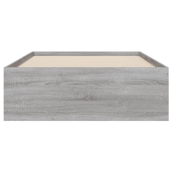 Bettrahmen Reo 75x190cm mit Schubladen, Grau (Holz)
