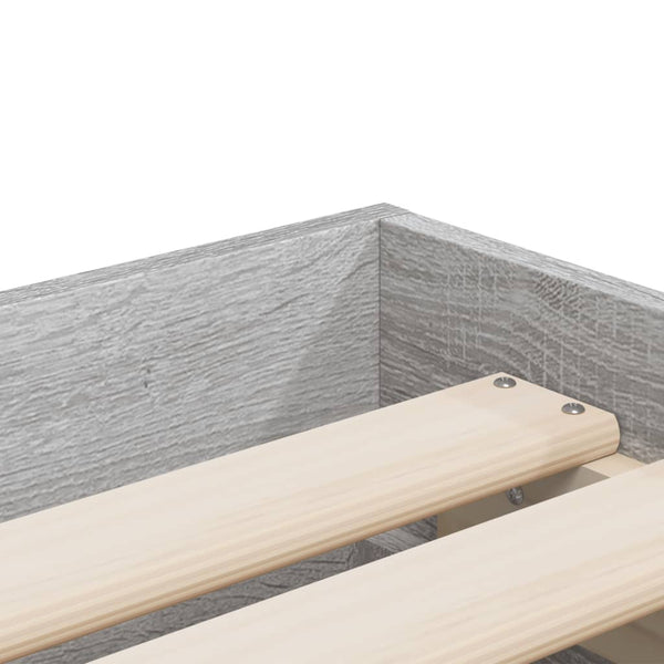 Bettrahmen Reo 75x190cm mit Schubladen, Grau (Holz)