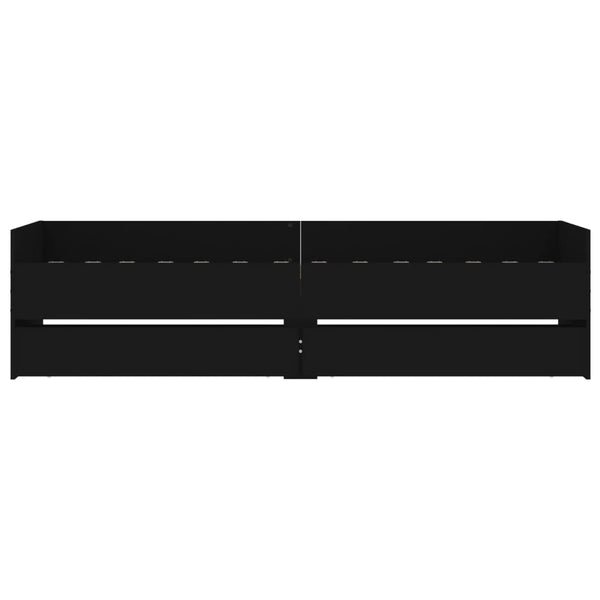 Schwarzes Bettgestell mit Schubladen Bartalan 100x200cm