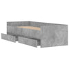 Betongraues Bettgestell mit Schubladen Bartala 100x200cm