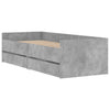 Betongraues Bettgestell mit Schubladen Bartalan 90x200cm