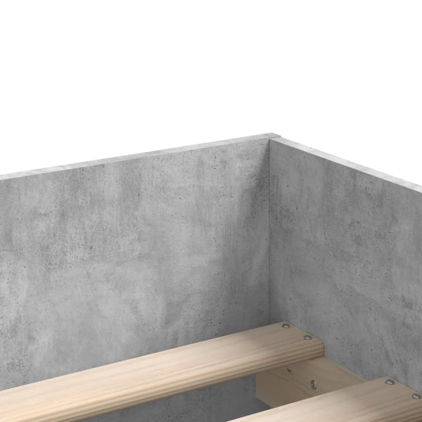 Betongraues Bettgestell mit Schubladen Bartalan 90x200cm