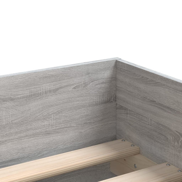 Graues Bettgestell mit Schubladen Bartalan 90x200cm
