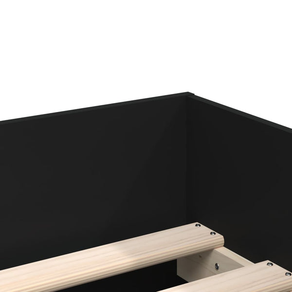 Schwarzes Bettgestell mit Schubladen Bartalan 90x190cm