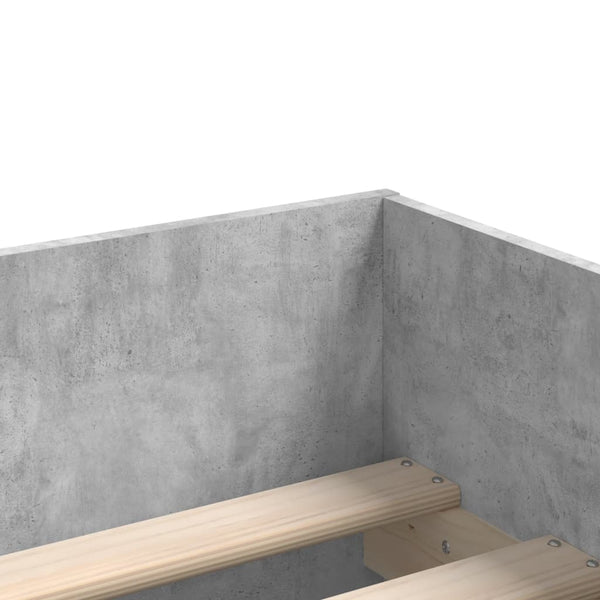 Betongraues Bettgestell mit Schubladen Bartalan 90x190cm