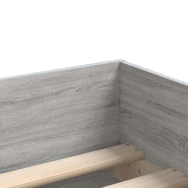 Graues Bettgestell mit Schubladen Bartalan 90x190cm (Sonoma)