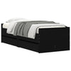 Schwarzes Bettgestell mit Schubladen Bartalan 75x190cm (Small Single)