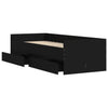 Schwarzes Bettgestell mit Schubladen Bartalan 75x190cm (Small Single)
