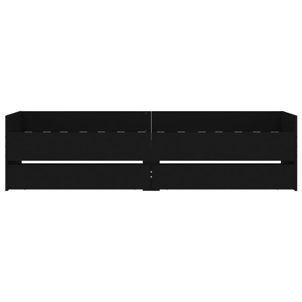 Schwarzes Bettgestell mit Schubladen Bartalan 75x190cm (Small Single)