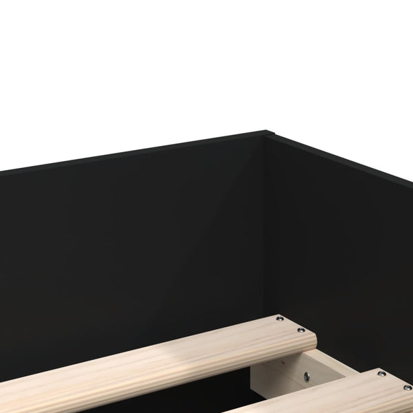 Schwarzes Bettgestell mit Schubladen Bartalan 75x190cm (Small Single)
