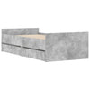 Betongraues Bettgestell mit Schubladen Geczi 100x200cm