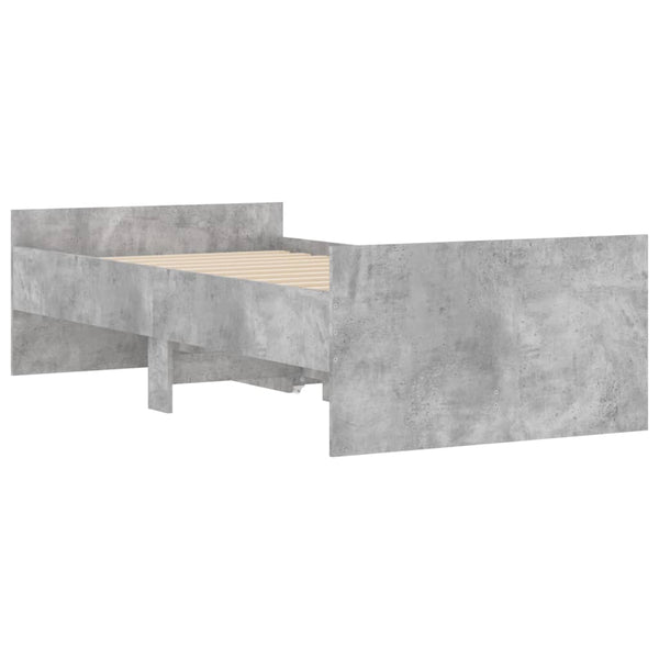 Betongraues Bettgestell mit Schubladen Geczi 100x200cm