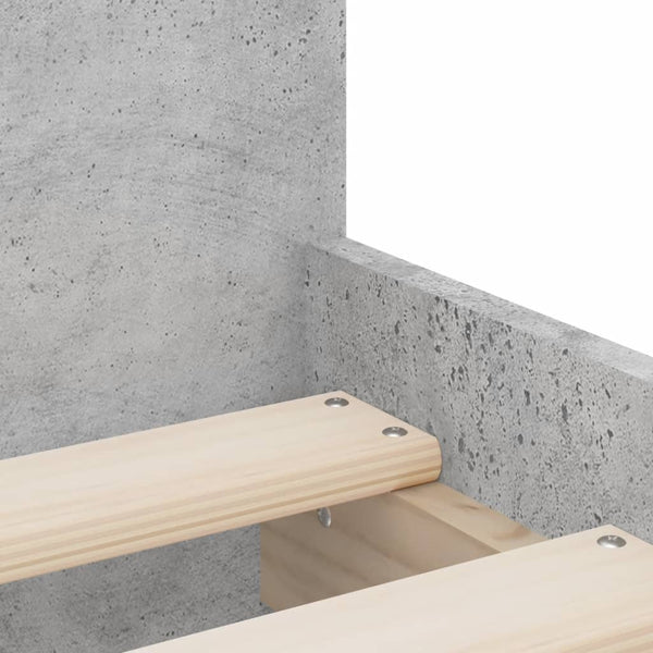 Betongraues Bettgestell mit Schubladen Geczi 100x200cm