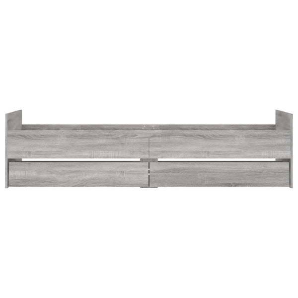 Graues Bettgestell mit Schubladen Geczi 100x200cm (Sonoma)