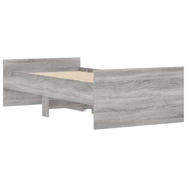 Graues Bettgestell mit Schubladen Geczi 100x200cm (Sonoma)