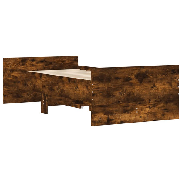 Räuchereiche Bettgestell mit Schubladen Geczi 90x200cm